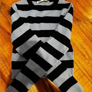 Zara Blue Striped Long Sleeve Sweater
